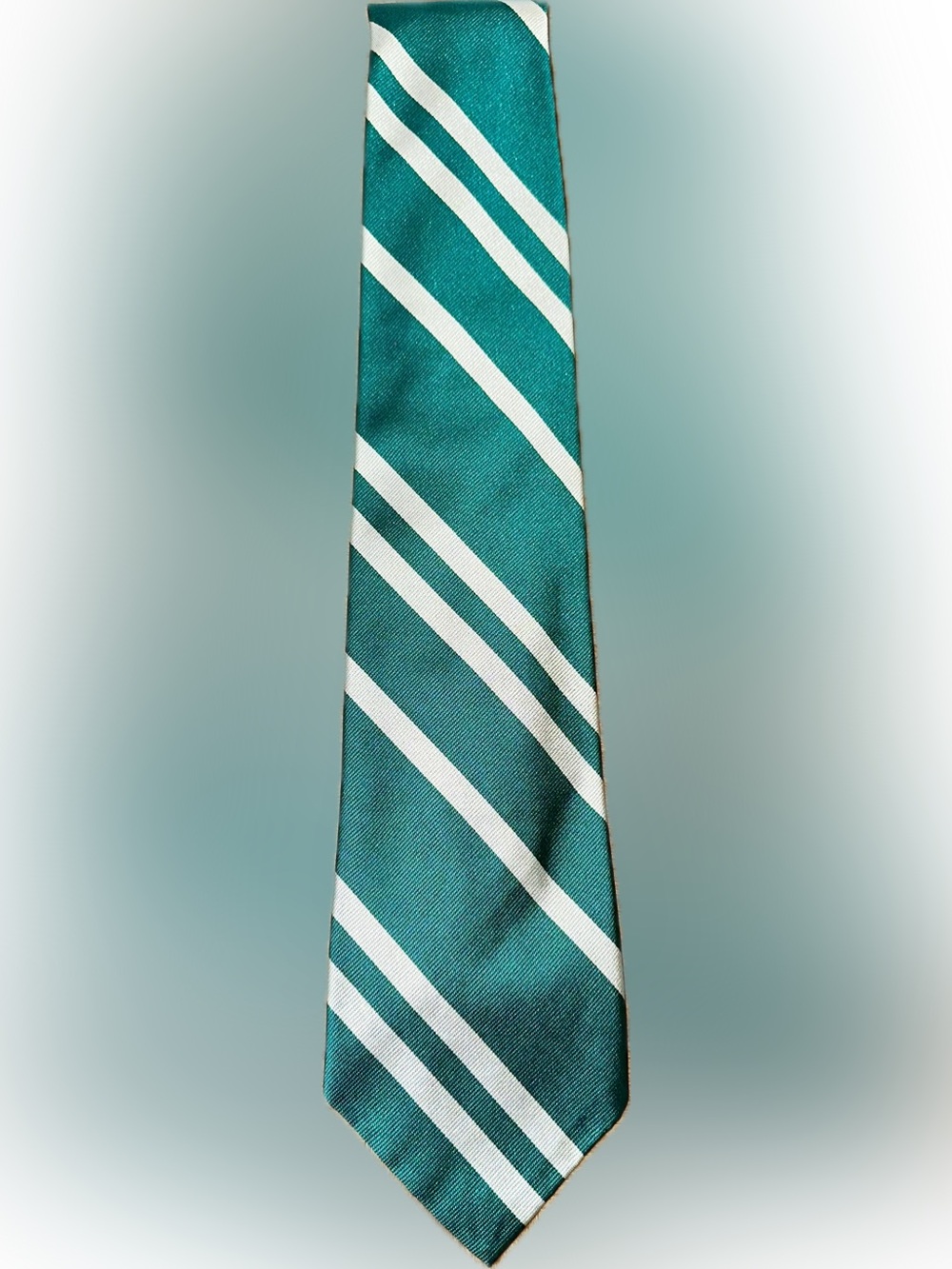 Polo Ralph Lauren Teal and White Diagonal Stripe Tie